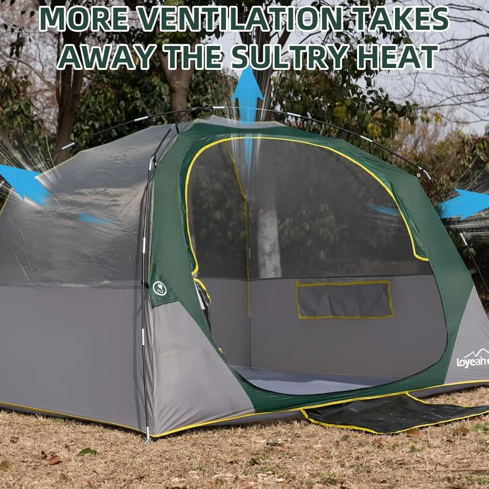 Tents 4 Person Camping Tent, Easy Setup Waterproof Family Tents for Camping, Portable Dome Tent for Outdoor Camping with Rainfly