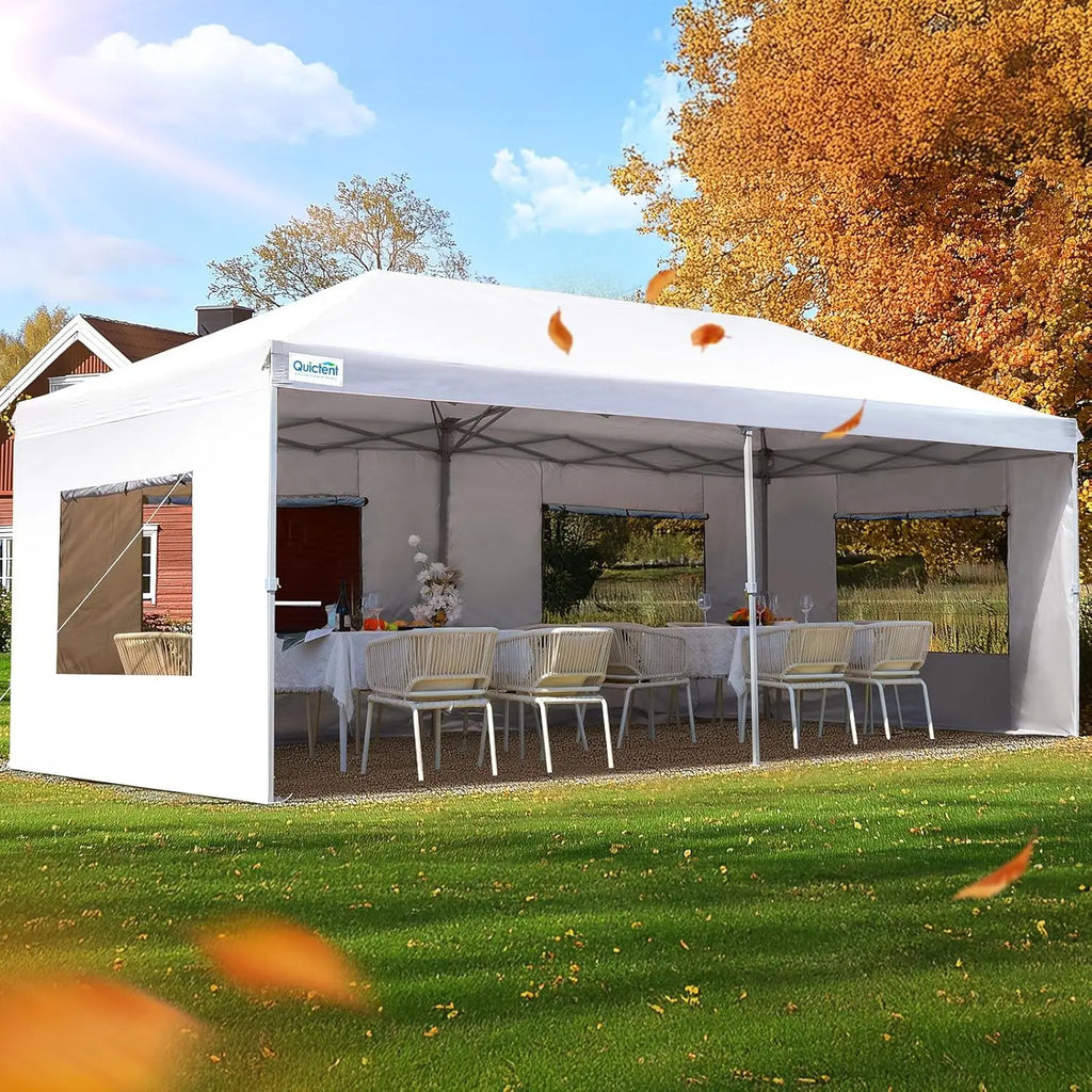 10x20 Pop Up Canopy Tent with Sidewalls Wheeled Bag Easy Setup Outdoor Party Camping Customized
