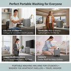 Portable Washing Machine, Mini Compact Washer & Dryer Combo, Small Countertop Laundry for Apartments & RVs, Hand Wash Clothes