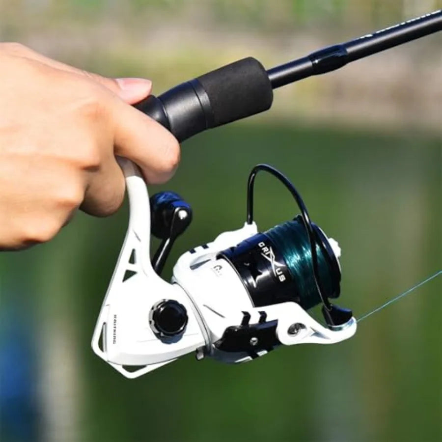 Crixus Fishing Rod and Reel Combo, High Performance Spinning & Baitcaster Combo, IM6 Graphite 2Pc Blanks, Zirconium Oxide Rings,