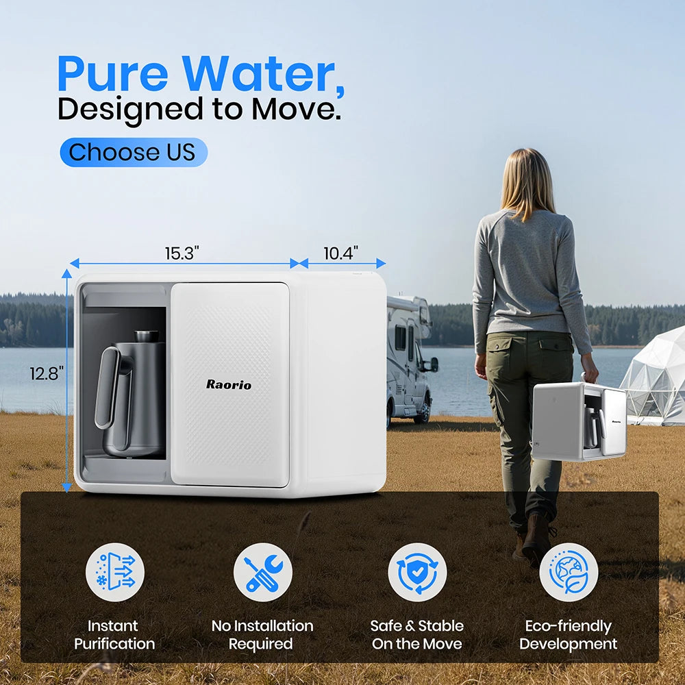 Raorio Water Purifier Multiple Scenarios Reverse Osmosis Heating with  Filter Element Home/Off-Gid Life Portable Water Drinking