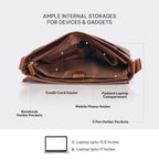 Real Genuine Leather 14 Laptop Messenger Bag Briefcase For Men amp Women