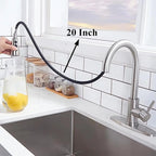 VCCUCINE Brushed Nickel Pull-Down Kitchen Faucet, Single Handle, Stainless Steel, High Arc, RV Compatible