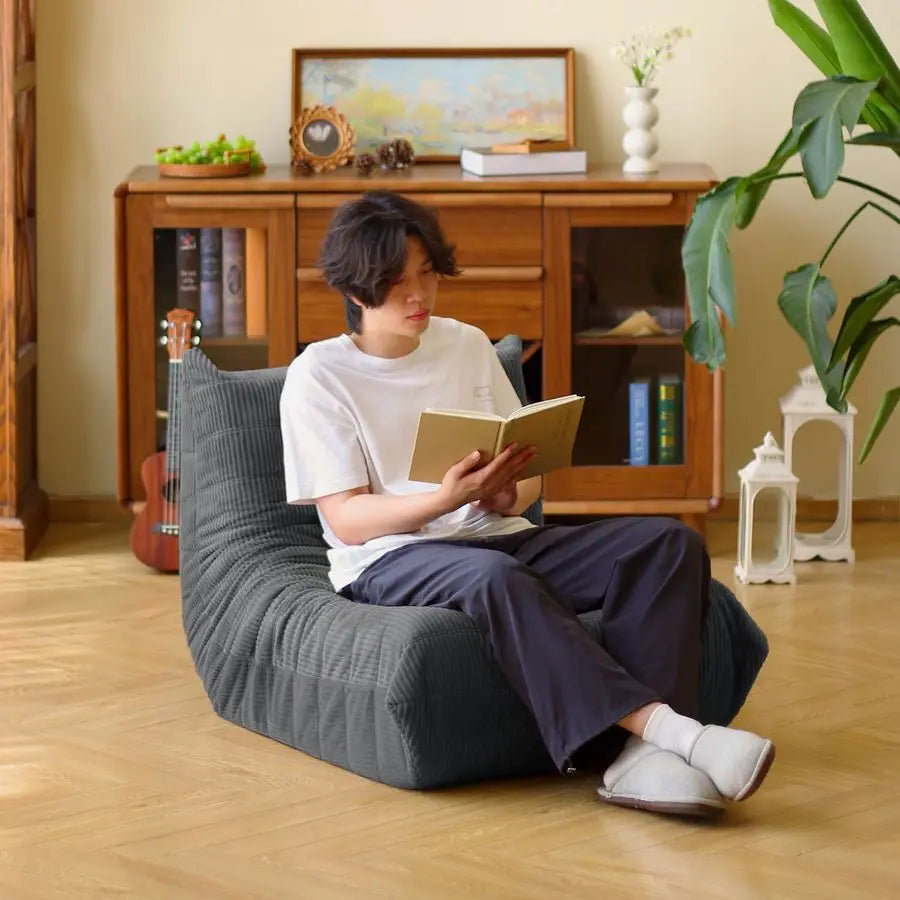 Fireside Floor Sofa MidCentury Modern Armless Lounge Chair with Premium Soft Corduroy Fabric, Plush Foam Cushion Accent Chair fo
