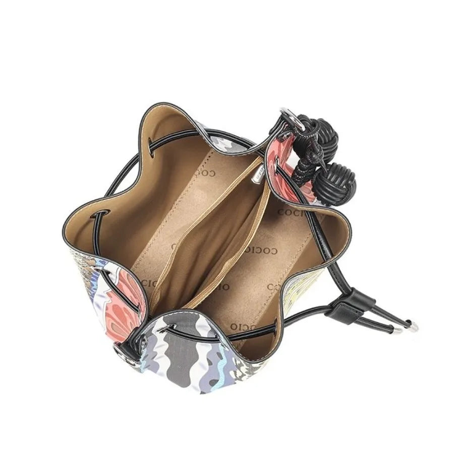 New bohemian style niche design models drawstring bucket bag crossborder foreign trade highgrade women's bags hot sale