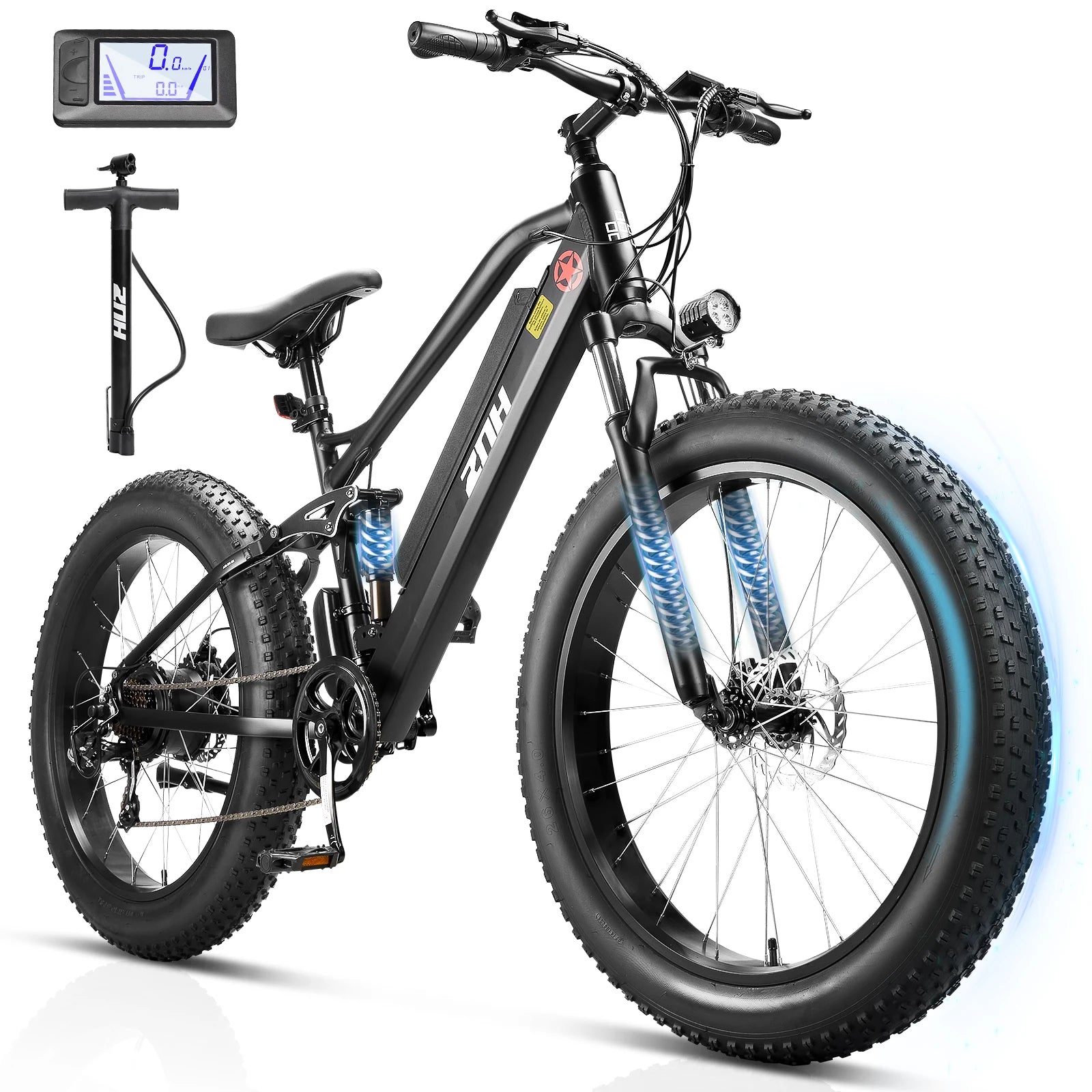 【1 Year Warranty】ZNH Electric Bicycle for Adults,1000W,48V 13Ah Battery, 26MPH Electric Bike, 26*4 Inch Fat Tire E-bike,UL 2849