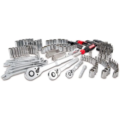 230 Pcs Mechanics Tool Set Socket Wrench Set Car Tool Kit with VERSASTACK Toolbox SAE and Metric 1/4 in 3/8 in and 1/