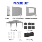 10x20 Pop Up Canopy Tent with 6 Sidewalls Waterproof Outdoor Party Tent Canopy Tents with Adjustable Height, Customized