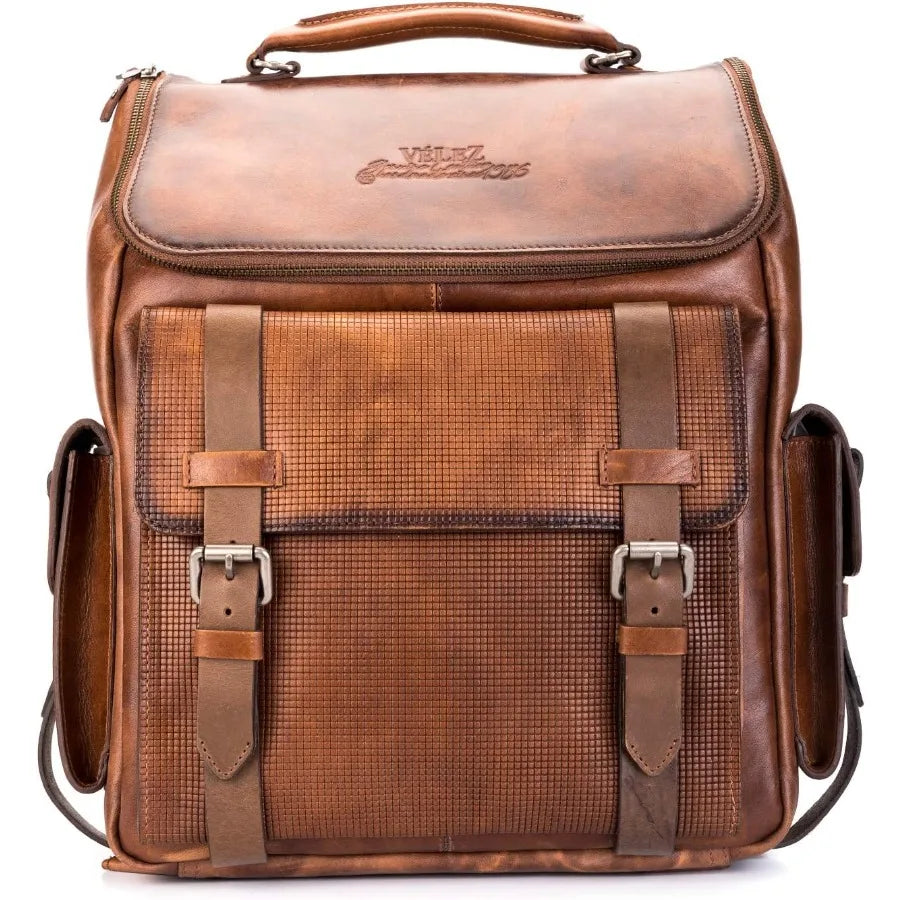 Leather Backpack for Men - 15.6 Inch Laptop Bag - Designer Bookbag - Handmade Business Casual Computer Shoulder Bags