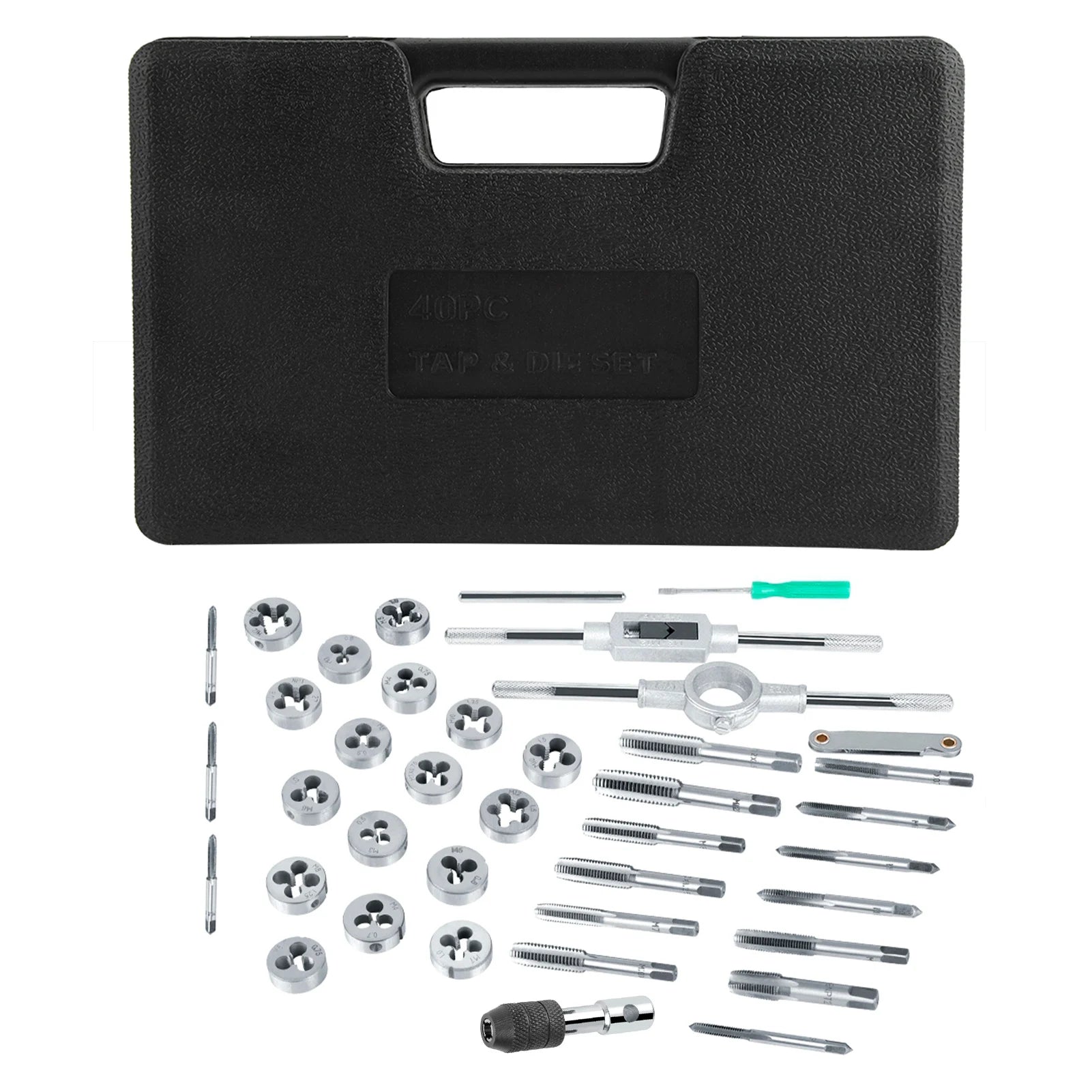 M3- Screw Nut Tap and Die Set with Wrenches and Thread Gauge Heavy Duty Hand Tools Tap and Die Set