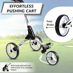 CUBE CART 3 Wheel Push Pull Golf CART for Easy Transportation and Storage - Two Step Open/Close Mechanism - The Smallest Foldin