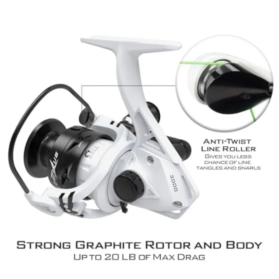 Crixus Fishing Rod and Reel Combo, High Performance Spinning & Baitcaster Combo, IM6 Graphite 2Pc Blanks, Zirconium Oxide Rings,