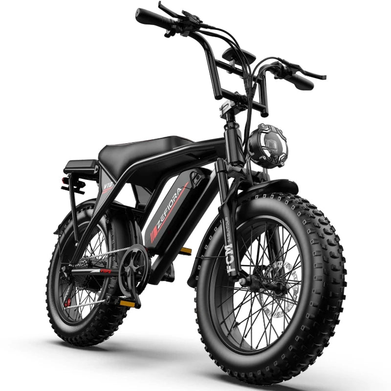 Zefiora V10 Snow Electric Bike,800w 20 Inches 48v Battery Fat Tire Electric Bicycle,free Local Shipping E Bike Factory Original
