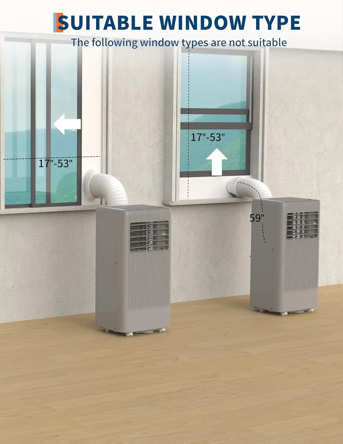 80000 BTU Portable Air Conditioner 3 Speeds & Sleep Mode, 3-in-1 Cooling AC Portable Air Conditioner for Room, Standing Air Cond