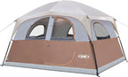 Tents 6 Person Waterproof Windproof Easy Setup,Double Layer Family Camping Tent with 1 Mesh Door & 5 Large Mesh Windows