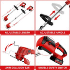Electric Weed Wacker Battery Powered Grass Trimmer 3 in 1 Weed Trimmer Lawn Edger Brush Cutter for Lawn Garden Pruning Trimming
