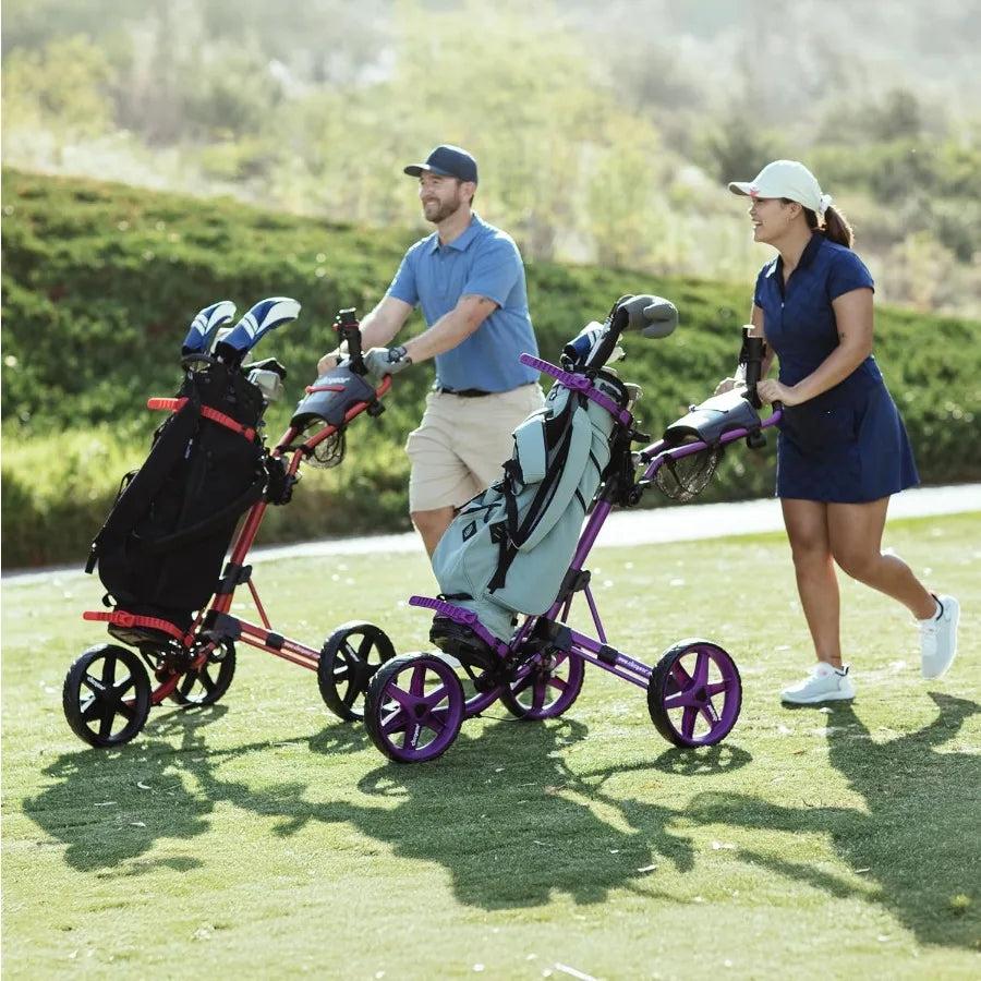 Clicgear Model 4.0 Golf Push Cart 3-Wheel Foldable Walking Golf Cart for Outdoor Use with Durable Lightweight Aluminum Frame in
