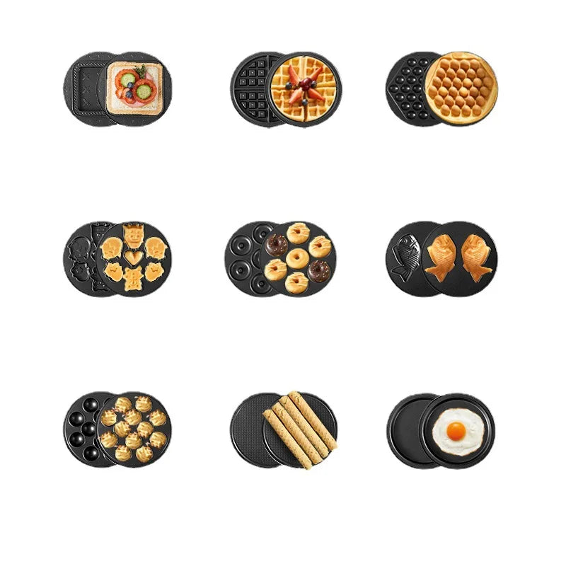 European 9 In 1 Control Temperature Portable Sandwich Makers Toaster Bread Oven Electric Grill Sandwichera Machine Waffle Makers