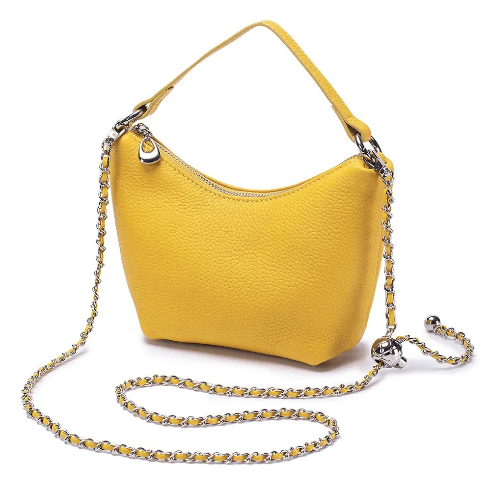 Small Crossbody Bags Purse for Women Detachable Chain Strap Messenger Bag Trendy Leather Dumpling Shape Lightweight Mini Handbag