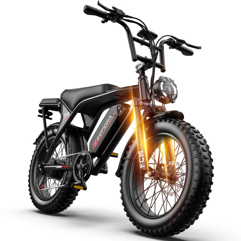 Zefiora V10 Snow Electric Bike,800w 20 Inches 48v Battery Fat Tire Electric Bicycle,free Local Shipping E Bike Factory Original