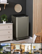 Save Energy Full Automatic Glod Washing Machine with LED Display 17.7 lbs Portable Washer Drain Pump 10 Programs&8 Water Levels