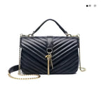 Designer Fashionable new V-line large grid solid color women's bag ins trendy shoulder carrying crossbody bag BY6