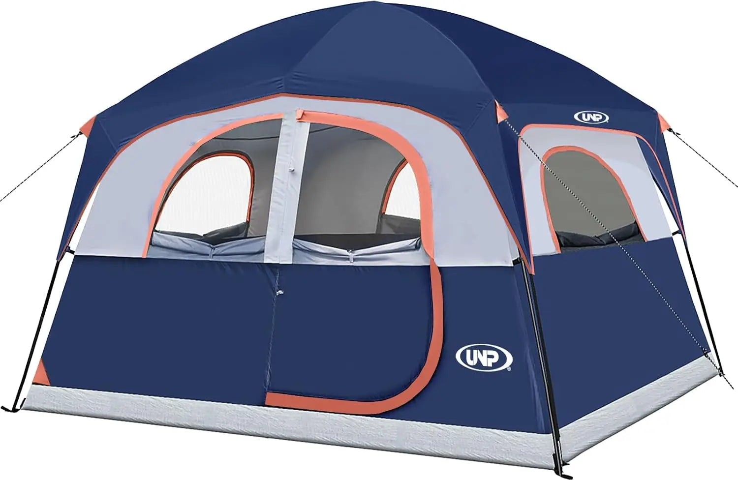 Tents 6 Person Waterproof Windproof Easy Setup,Double Layer Family Camping Tent with 1 Mesh Door & 5 Large Mesh Windows