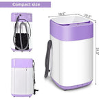 Portable Washing Machine 8 Lbs Capacity with Built-in Drain Pump Compact Full-Automatic Laundry Washer Featuring 6 Wash Program