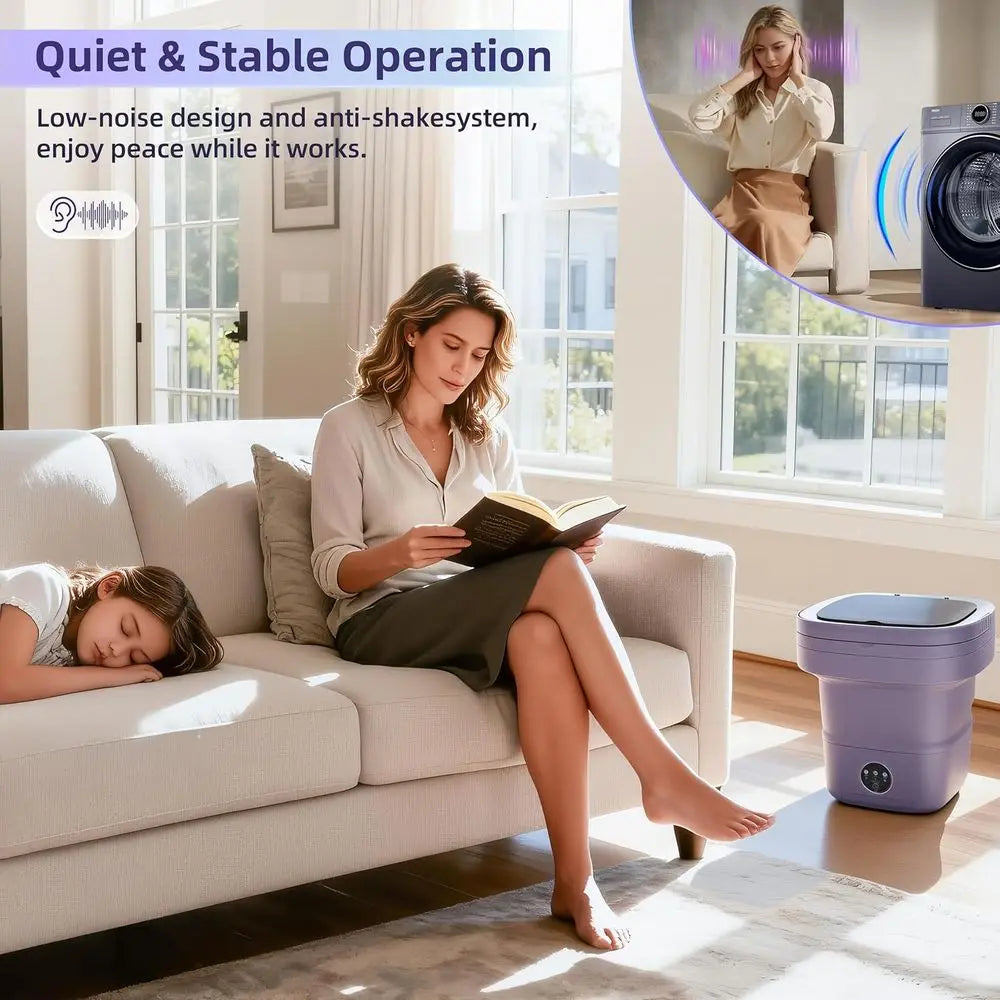 16L Portable Washing Machine with Spin Basket, Ideal for Baby Clothes, Underwear, Socks, Collapsible Design for Camping, Hotels