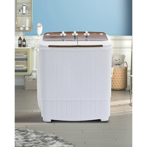 17.6Ibs Portable Washing Machine Compact Washer Machine Mini Washing Machine Twin Tub Washer and Spiner Ideal for Dorms Apartme