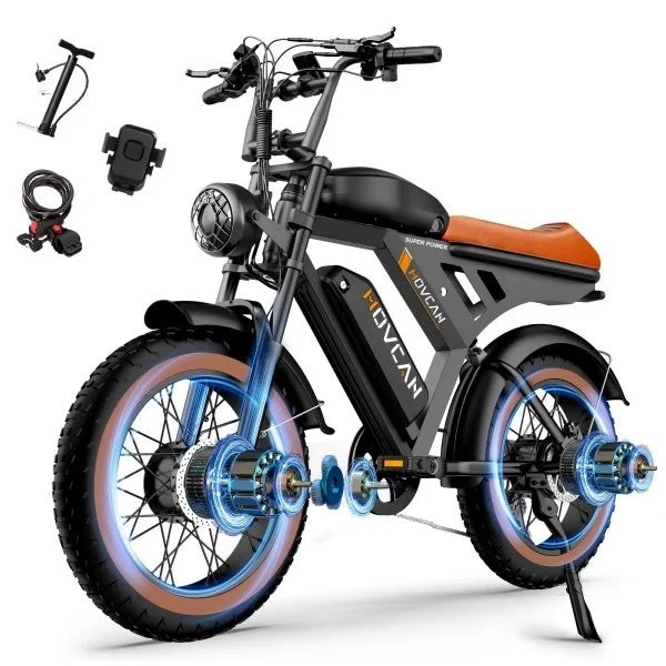MOVCAN V30 Full Series Adult Electric Bikes 2000W Motor, 20'' Integrated Wide-Tire Wheelset, 48V 15.6Ah Battery,Top Speed 35MPH