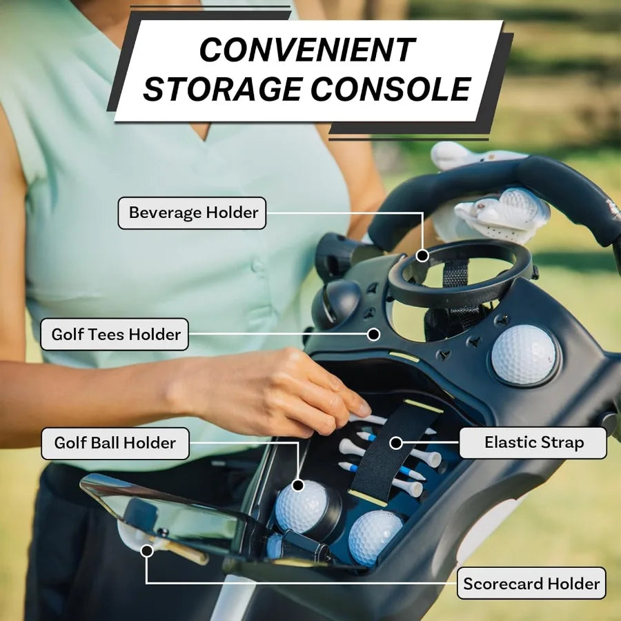 CUBE CART 3 Wheel Push Pull Golf CART for Easy Transportation and Storage - Two Step Open/Close Mechanism - The Smallest Foldin