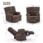 Oversized Swivel Rocker Recliner Chair for Living Room for Adults