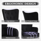 Mid Century Modern Velvet Accent Chair: Comfortable Armchair for Living Room, Ideal for Leisure and Guest Seating