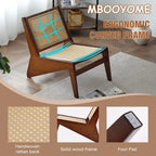 Century Modern Accent Chair for Living Room, Low Lounge Chair with Solid Wood Frame, Comfy Armchair for Bedroom and Balcony, Wal