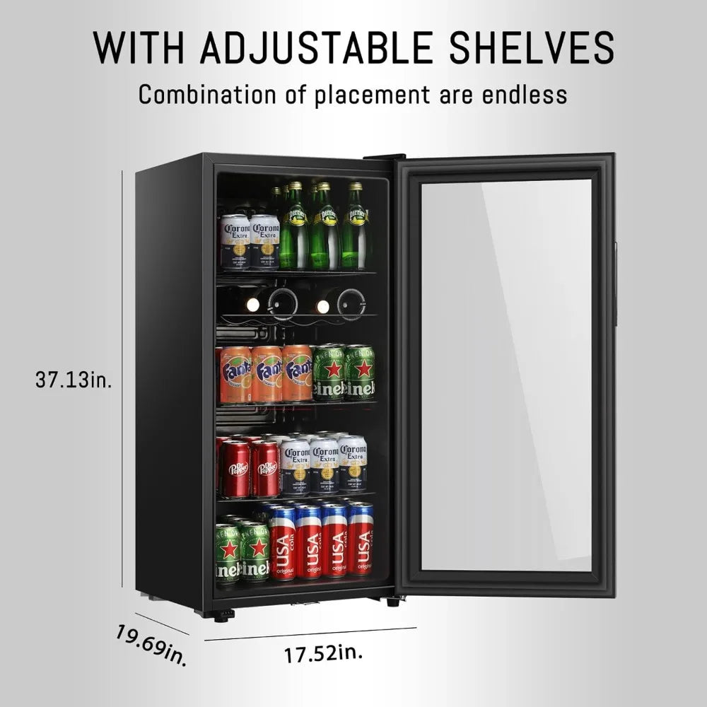 4.5 cubic feet beverage refrigerator with 150 cans, independent beverage cooler, suitable for office use