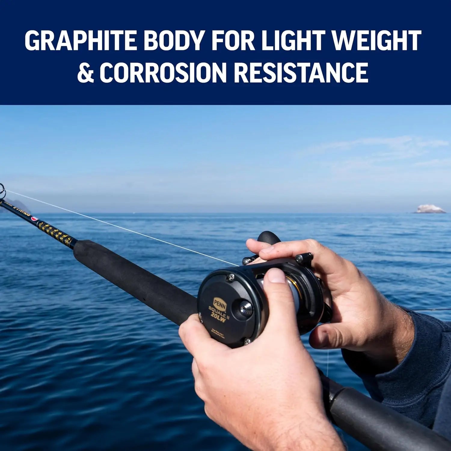 6'6" Saltwater Fishing Rod and Reel Combo, 1-Piece Medium Heavy Fast Action, Black/Gold