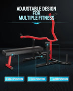 Chest Press Machine with Adjustable Bench and Converging Arms Bench Press and Chest Workout Machine Features Flat for Home Gym