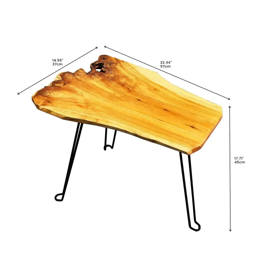 Collection Live Edge Coffee Table, Small Coffee Table, Foldable Lightweight Side Table, Natural Wood Coffee Table, Live Edge Tab