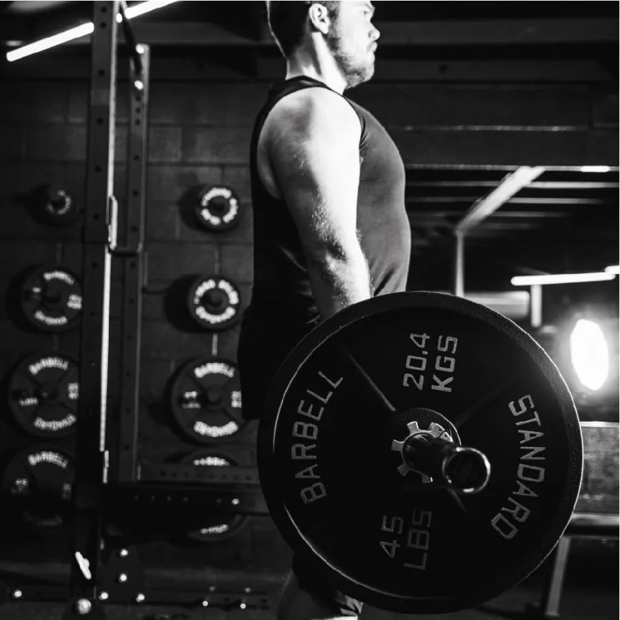 Weight Plate Pairs and Sets for Barbell Standard Powder Coated Durable Fits 2 Olympic Barbells 2 Tolerance Guarantee