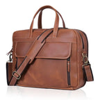 Grain italian Leather Briefcase for Men Top Choice Gifts Handcrafted Laptop Bag with Multiple Compartments
