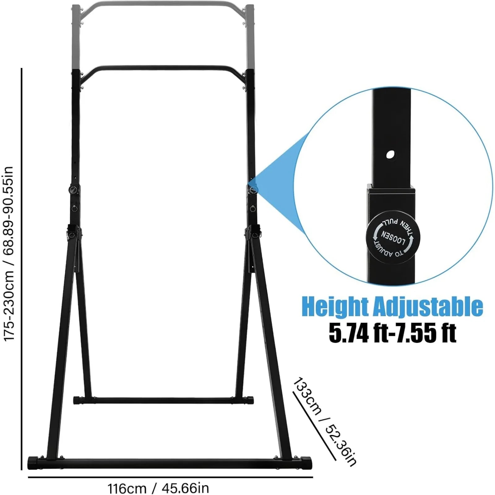 Pull Up Bar for Home Gym Strength Training Equipment, Adjustable Height Home Pull Up Bar,Triangular Pull Up Station 200KG