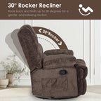 Oversized Swivel Rocker Recliner Chair for Living Room for Adults