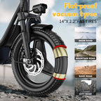 UPlee GQ8 Electric Bike For Adults, Folding Electric Bike, 250W Peak Motor, Scooter EBike With 14" Tire 48V 15AH Battery