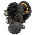 Squall II Lever Drag Fishing Reel Size 25 with Graphite Body and Sideplates Stainless Steel Main and Pinion Gears Ideal for Hea