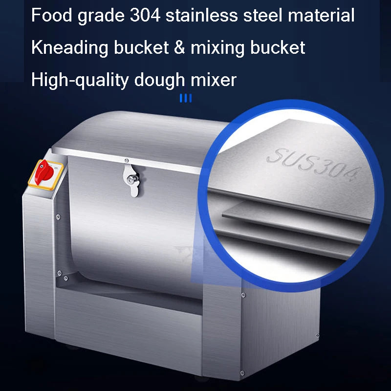 Commercial electric Dough Kneading Machine Dough Stirring stainless steel Bread mixer Pasta Make noodles 8KG flour Mixers 1500W