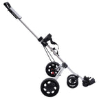 3-Wheel Golf Push Cart Lightweight Push Pull Golf Cart Trolley Sturdy Foldable Lightweight