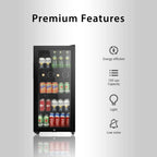 4.5 cubic feet beverage refrigerator with 150 cans, independent beverage cooler, suitable for office use