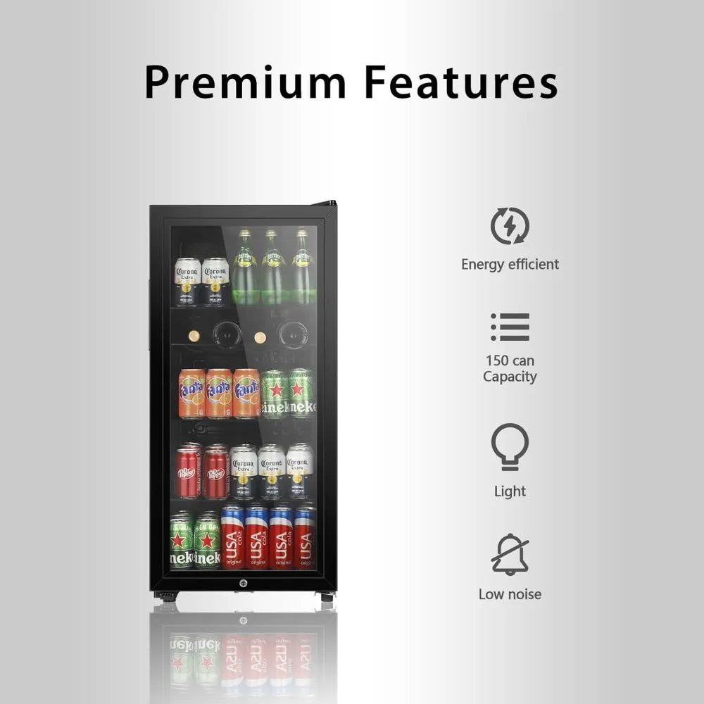 4.5 cubic feet beverage refrigerator with 150 cans, independent beverage cooler, suitable for office use