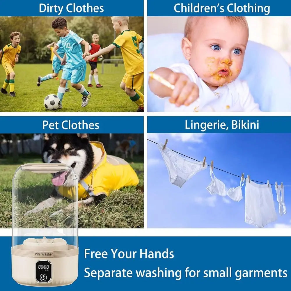 Portable Washing Machine for Deep Cleaning Small Laundry Items